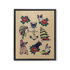 French  Bulldog Tattoo Framed Canvas Print Gallery Image 8