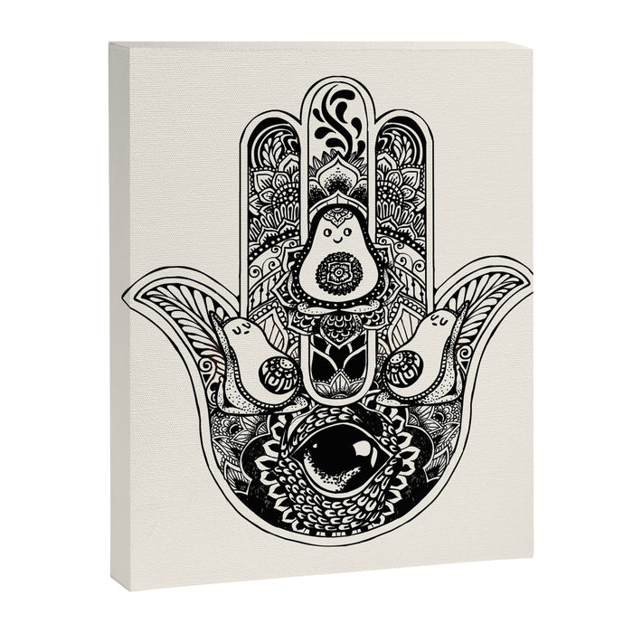 Hamsa Hand Avocado Canvas Print Gallery Image 1