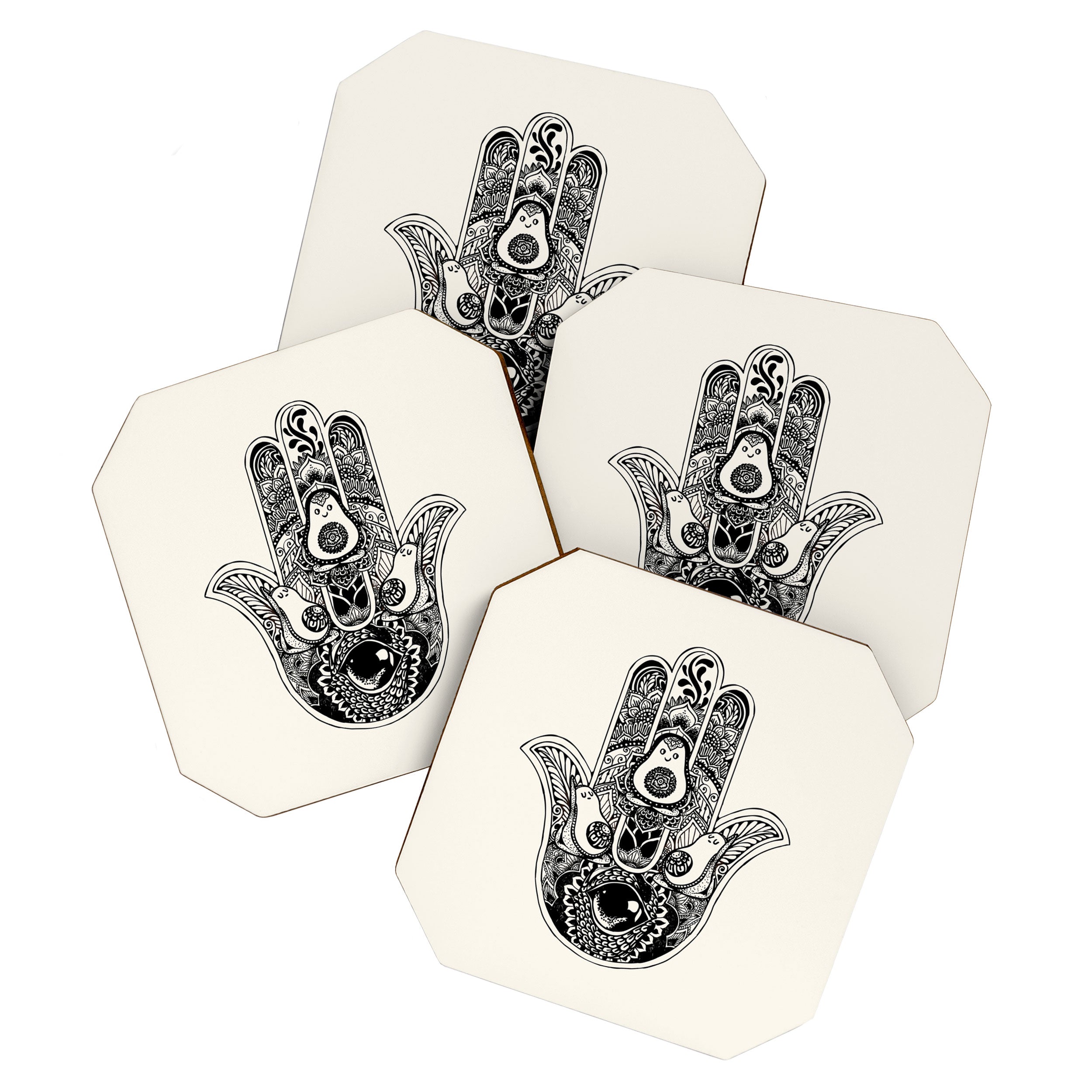 Hamsa Hand Avocado Coaster Gallery Image 1