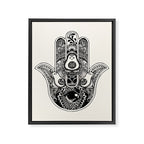 Hamsa Hand Avocado Framed Canvas Print Gallery Image 8