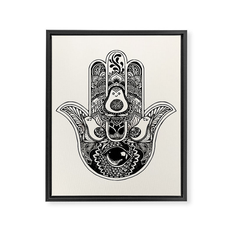Hamsa Hand Avocado Framed Canvas Print Gallery Image 8
