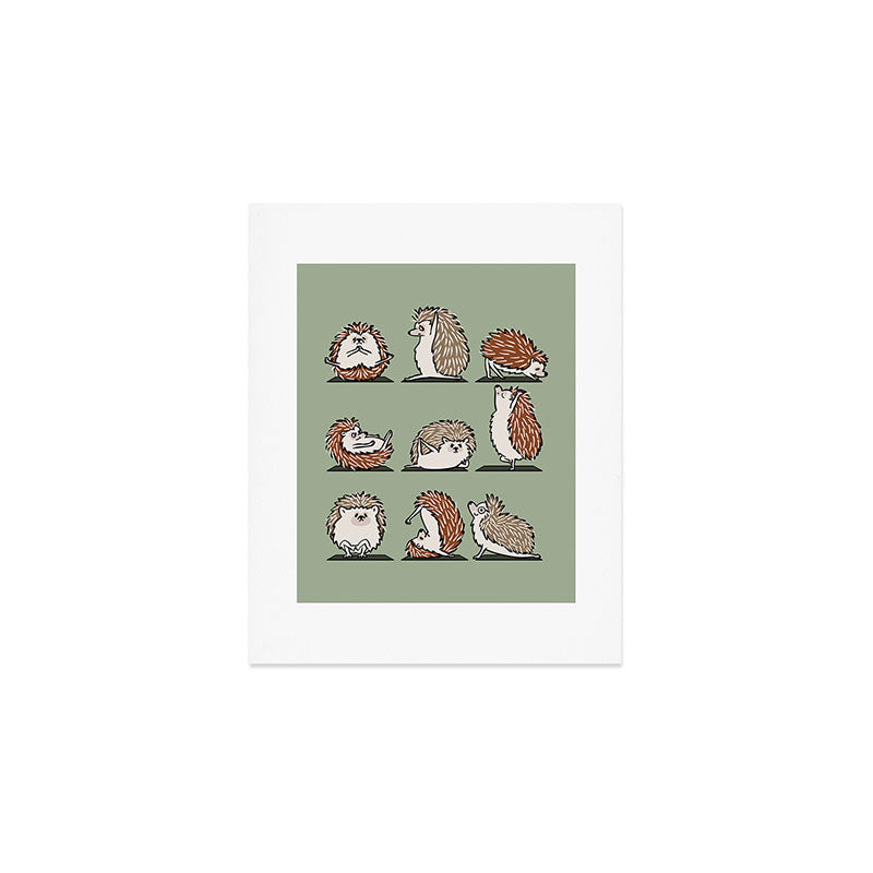 Hedgehog Yoga Art Print Gallery Image 1