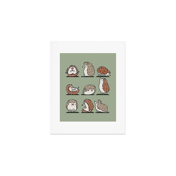 Hedgehog Yoga Art Print Gallery Image 1