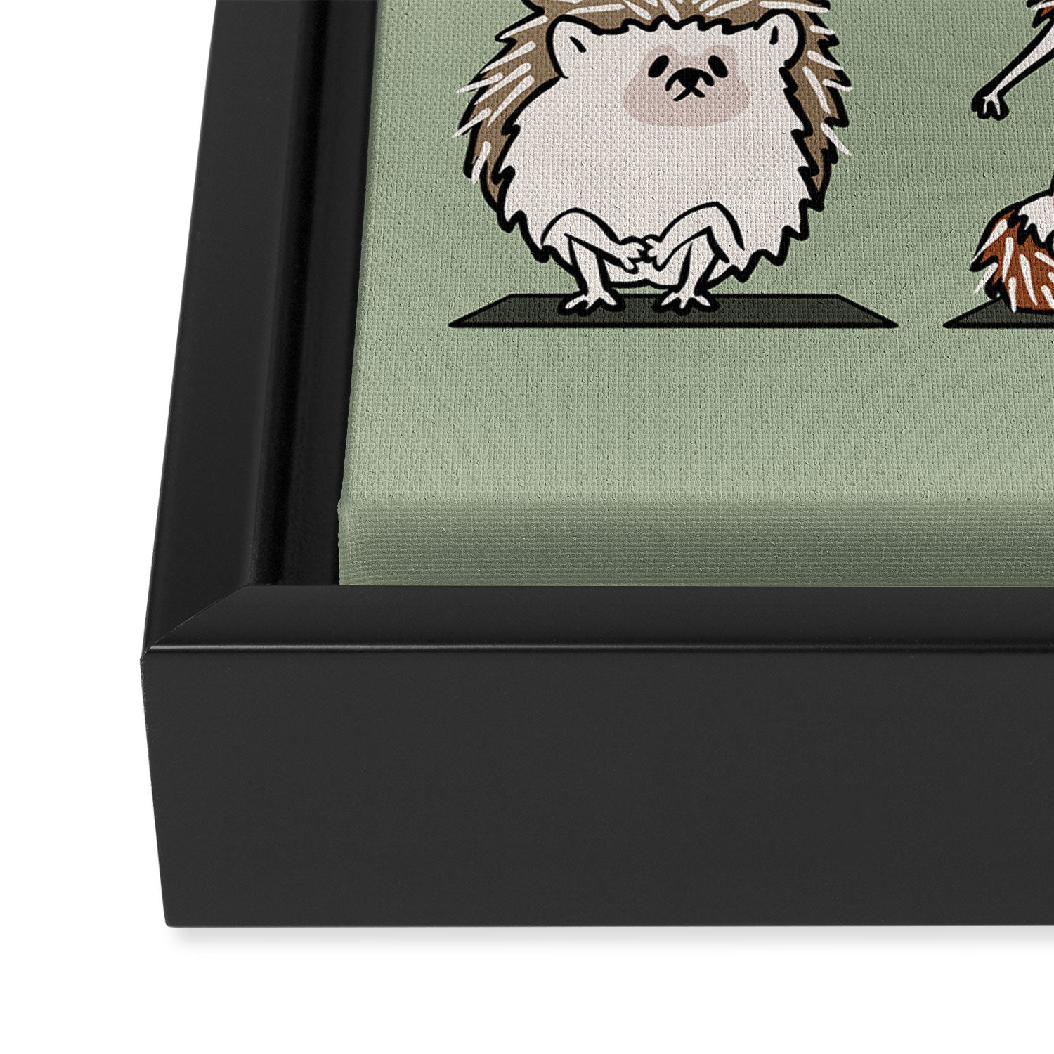 Hedgehog Yoga Framed Canvas Print Gallery Image 3