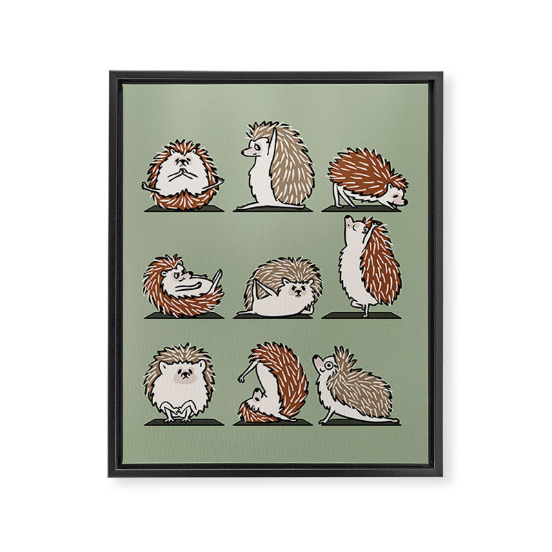 Hedgehog Yoga Framed Canvas Print Gallery Image 8