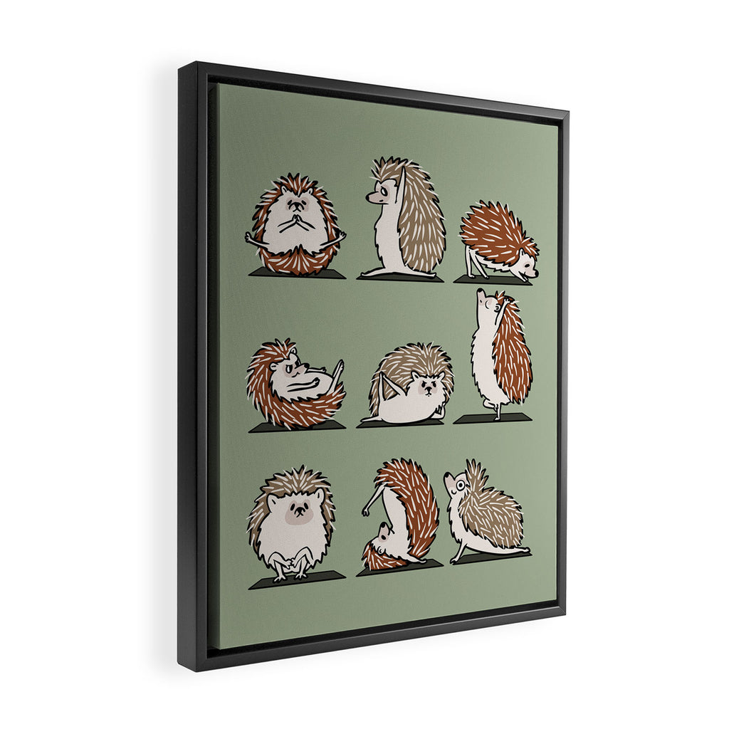 Hedgehog Yoga Framed Canvas Print Gallery Image 2