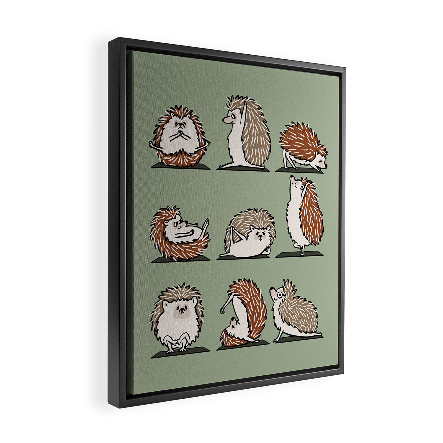 Hedgehog Yoga Framed Canvas Print Gallery Image 2