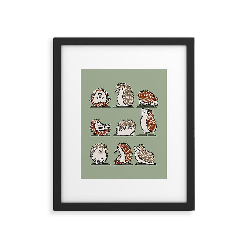 Hedgehog Yoga Framed Art Print Gallery Image 6