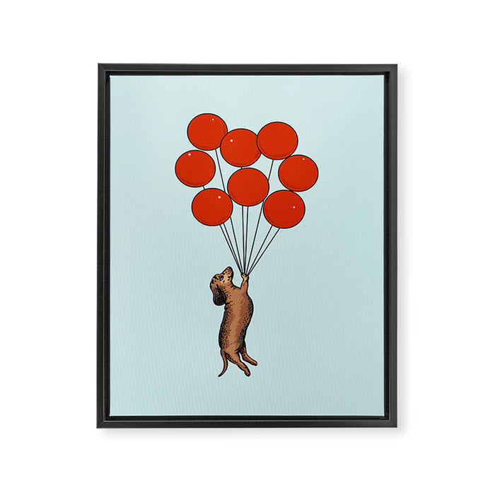 I Believe I Can Fly Dachshund Framed Canvas Print Gallery Image 1