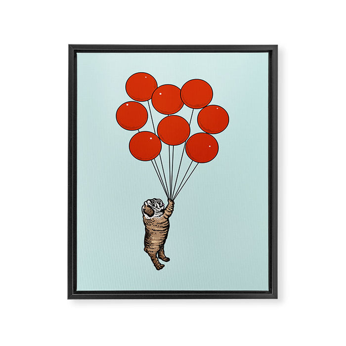 I Believe I Can Fly English Bulldog Framed Canvas Print Gallery Image 1