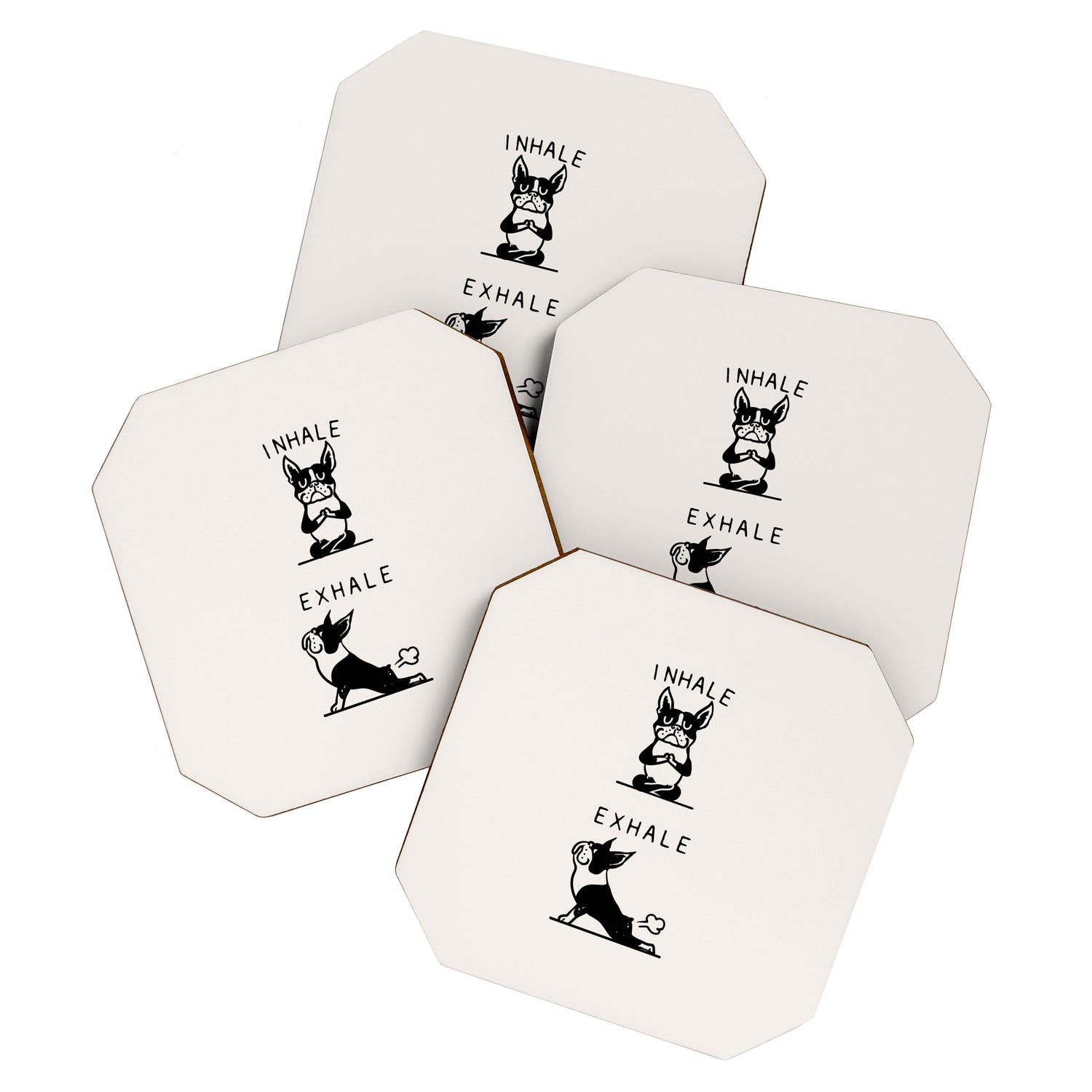 Inhale Exhale Boston Terrier Coaster Gallery Image 1