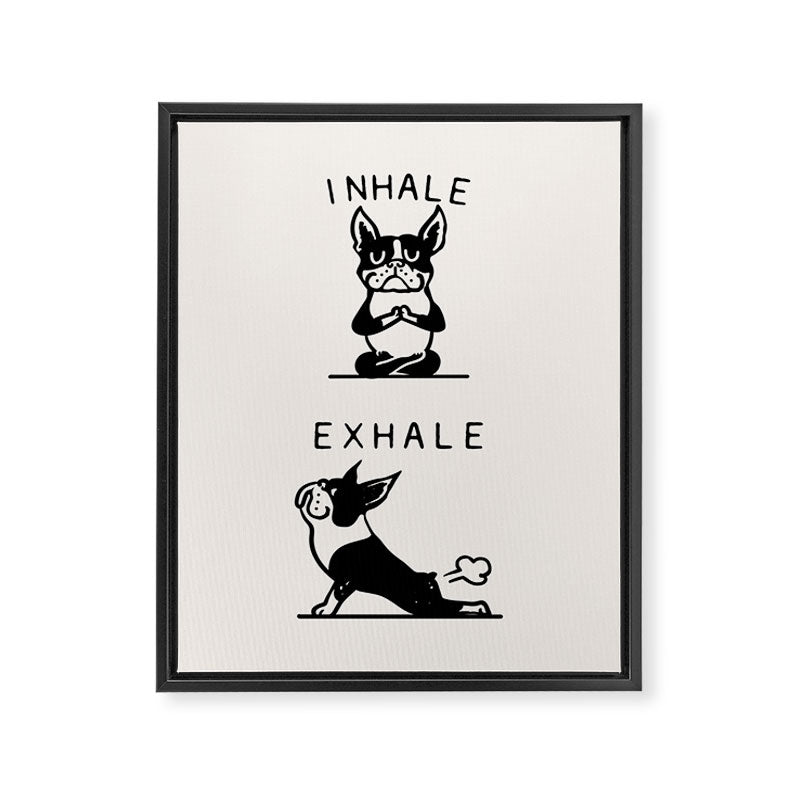 Inhale Exhale Boston Terrier Framed Canvas Print Gallery Image 8