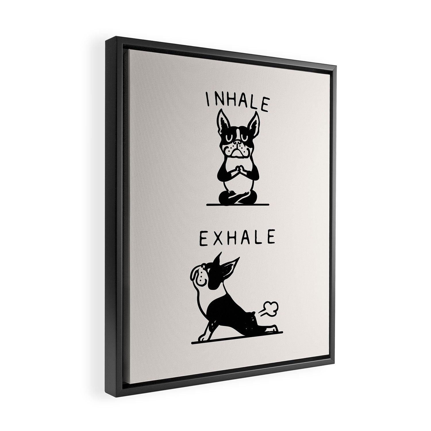 Inhale Exhale Boston Terrier Framed Canvas Print Gallery Image 2