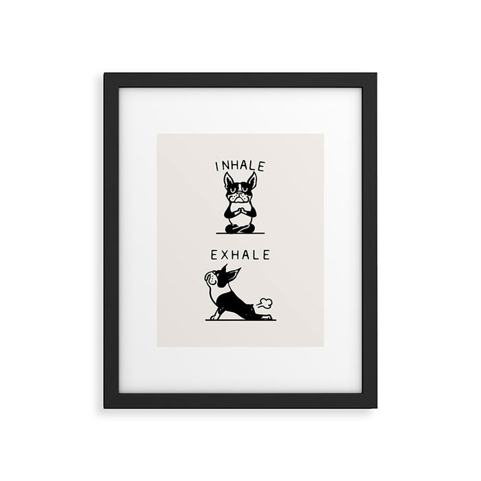 Inhale Exhale Boston Terrier Framed Art Print Gallery Image 1