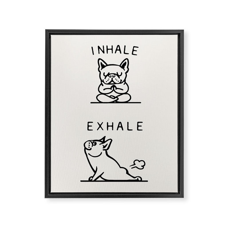 Inhale Exhale Frenchie Framed Canvas Print Gallery Image 6
