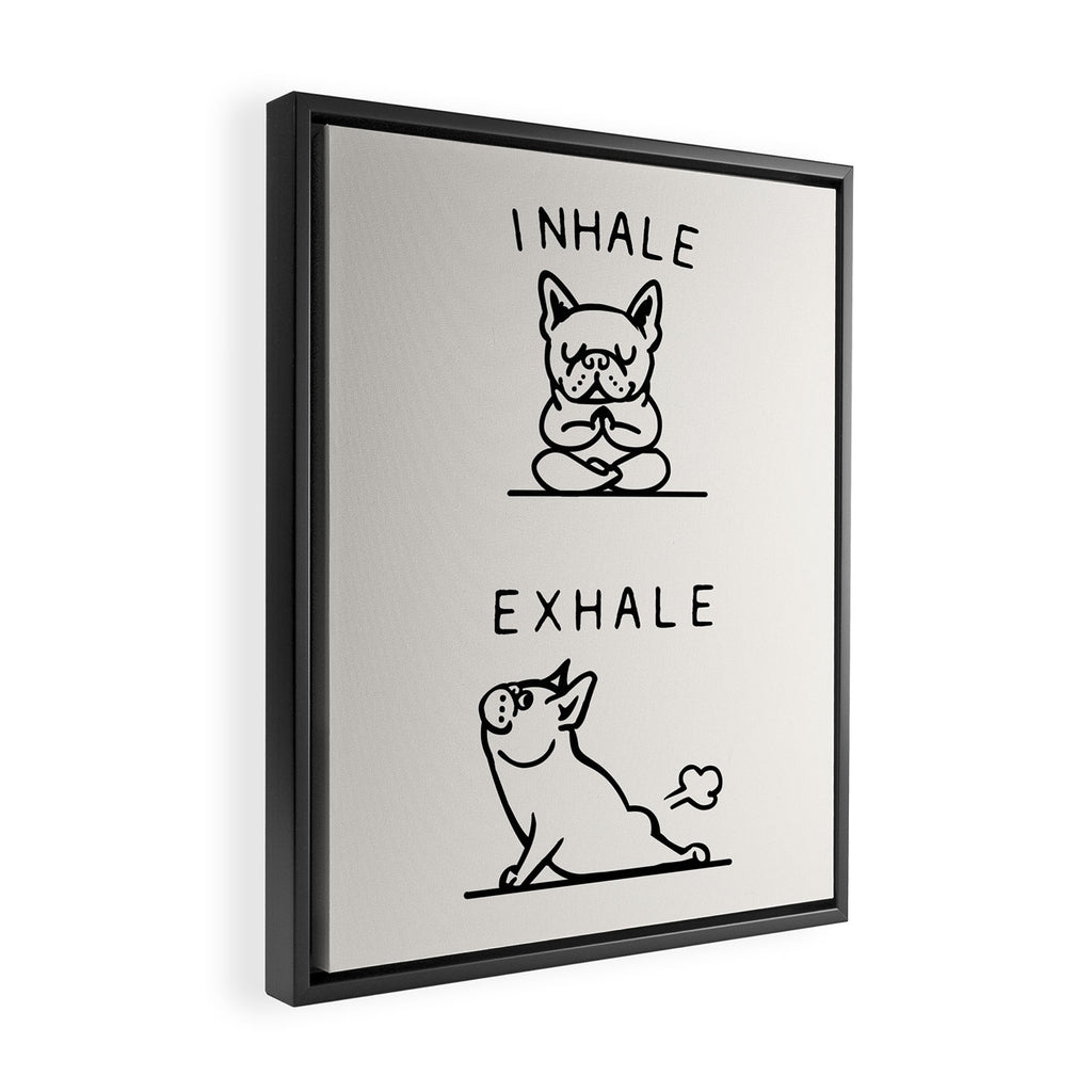 Inhale Exhale Frenchie Framed Canvas Print Gallery Image 2