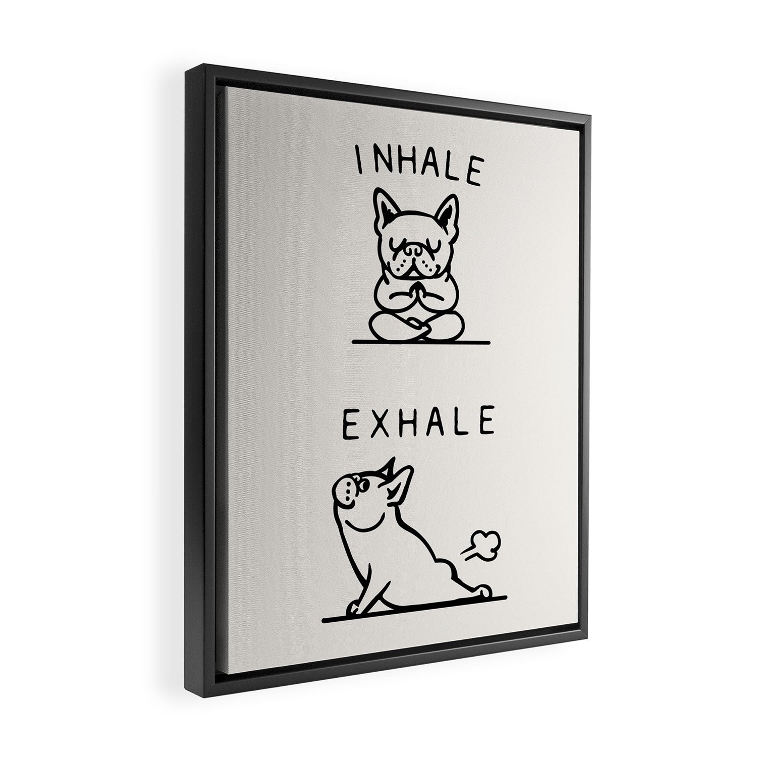 Inhale Exhale Frenchie Framed Canvas Print Gallery Image 2