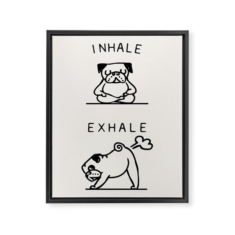 Inhale Exhale Pug Framed Canvas Print Gallery Image 8