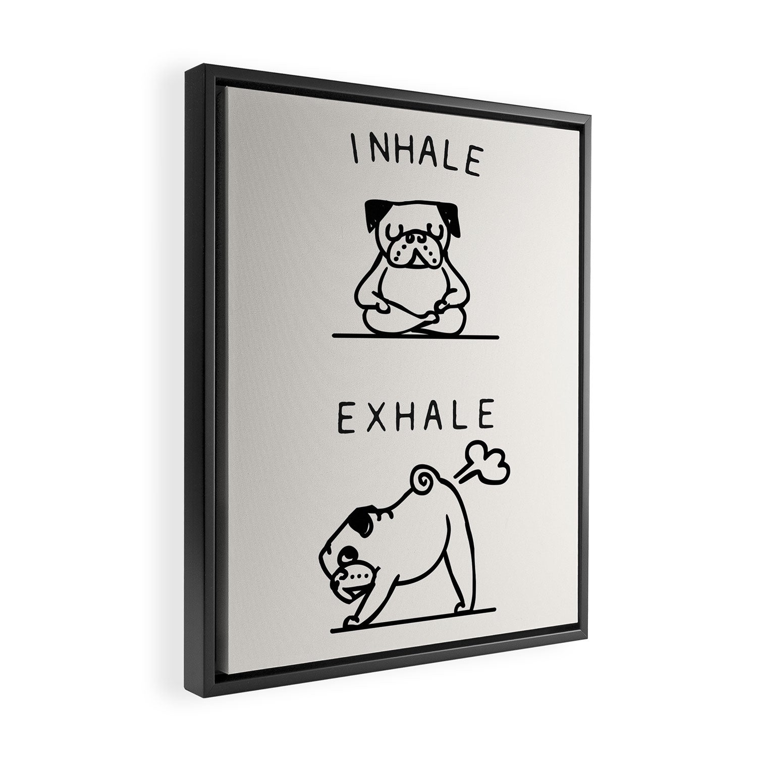 Inhale Exhale Pug Framed Canvas Print Gallery Image 2