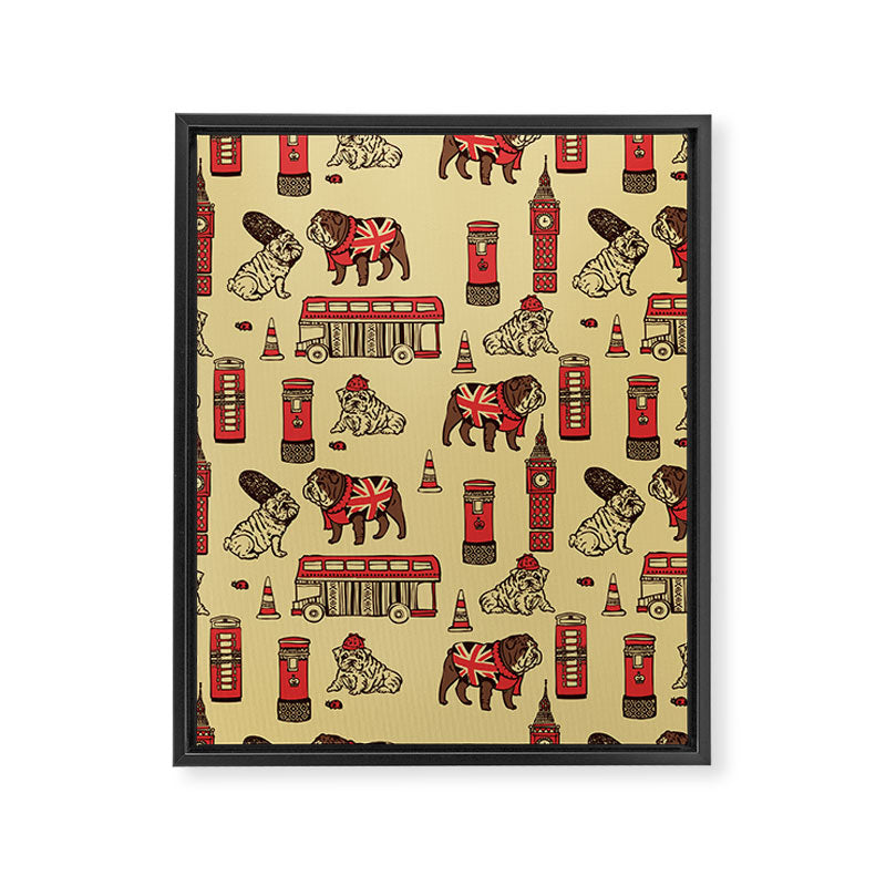 London English Bulldog Framed Canvas Print Gallery Image 8