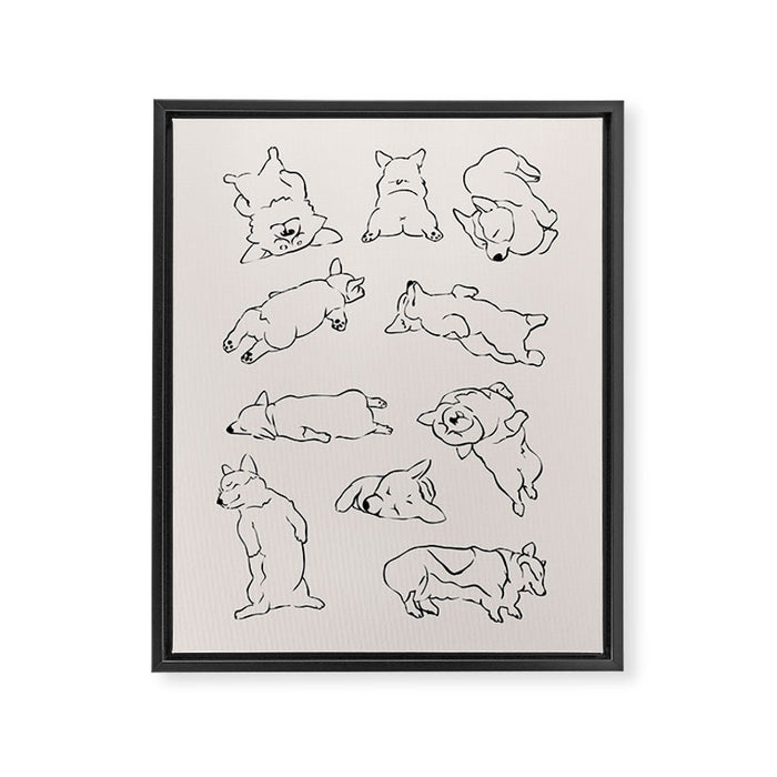 More Sleep Corgi Framed Canvas Print Gallery Image 1