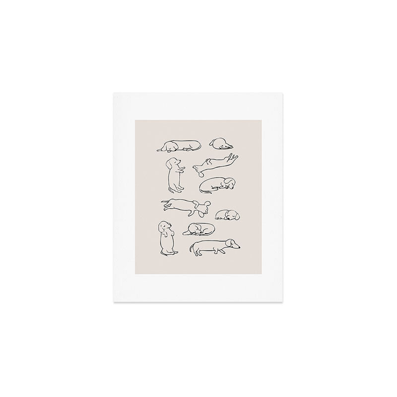 More Sleep Dachshund Art Print Gallery Image 1