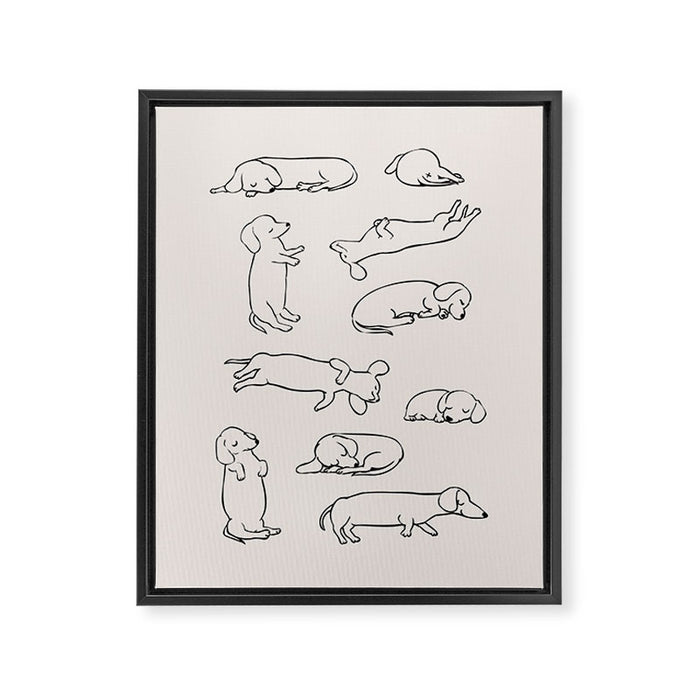 More Sleep Dachshund Framed Canvas Print Gallery Image 1