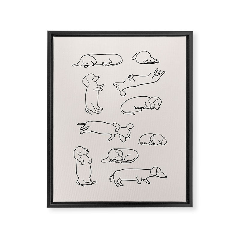More Sleep Dachshund Framed Canvas Print Gallery Image 8