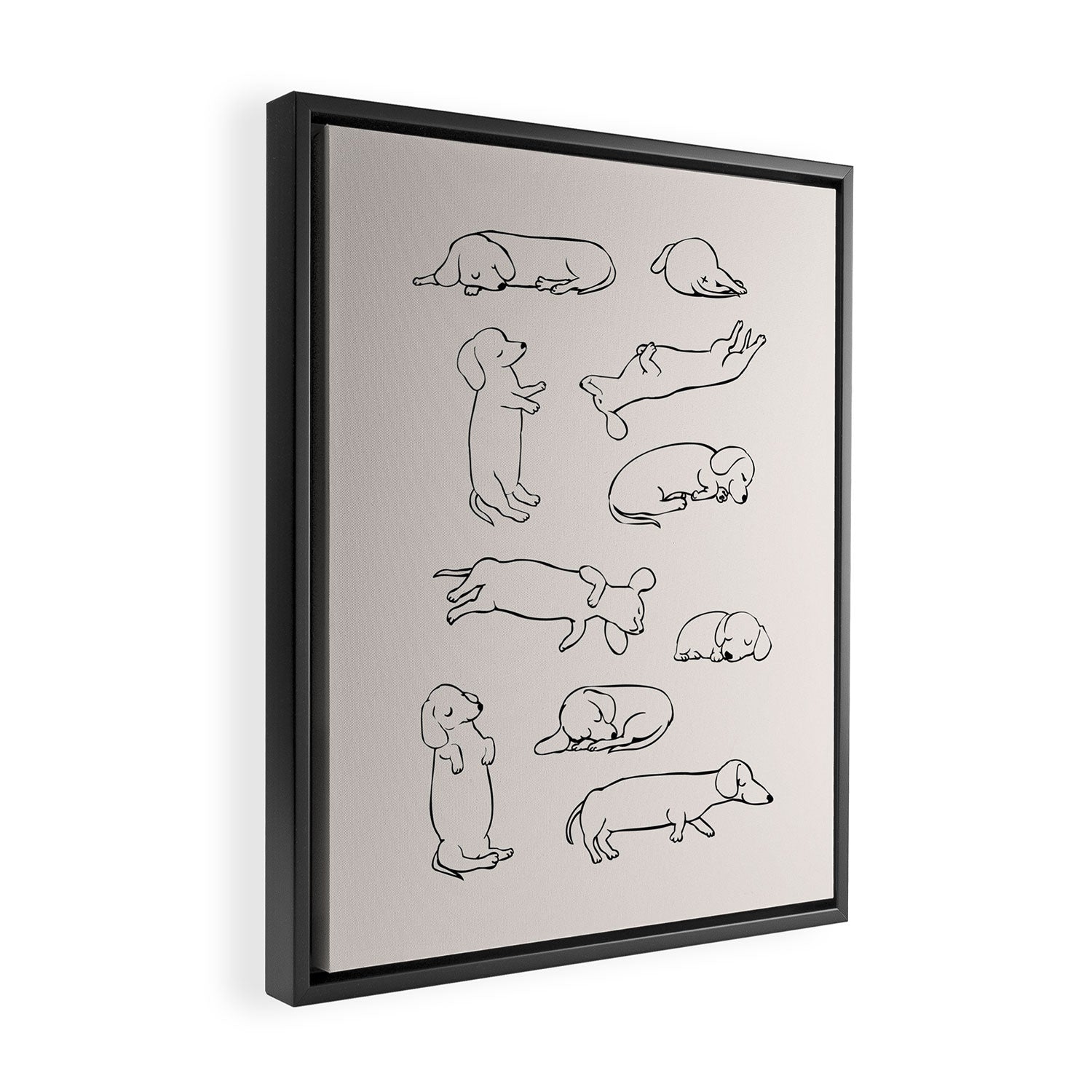 More Sleep Dachshund Framed Canvas Print Gallery Image 2