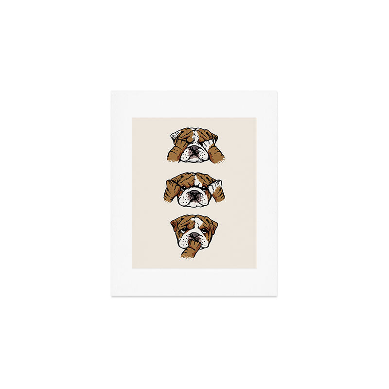 No Evil English Bulldog Art Print Gallery Image 1