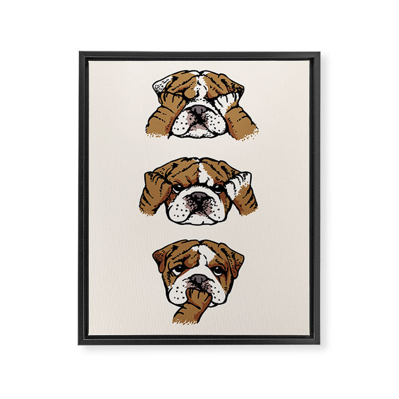 No Evil English Bulldog Framed Canvas Print Gallery Image 8