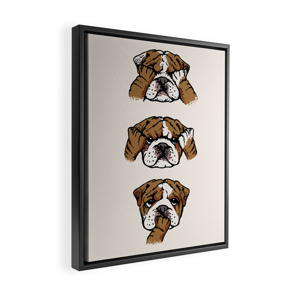 No Evil English Bulldog Framed Canvas Print Gallery Image 2