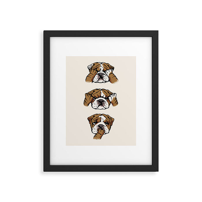 No Evil English Bulldog Framed Art Print Gallery Image 1