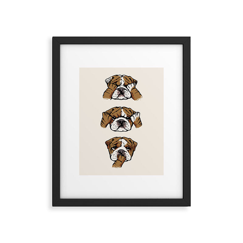 No Evil English Bulldog Framed Art Print Gallery Image 6