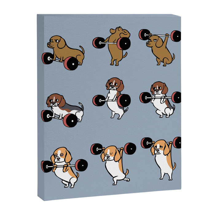Olympic Lifting Beagles Canvas Print Gallery Image 1