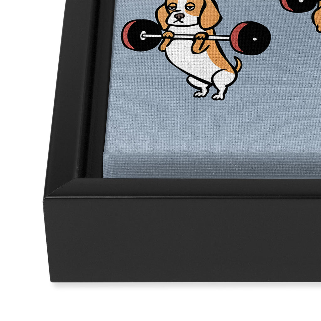 Olympic Lifting Beagles Framed Canvas Print Gallery Image 3