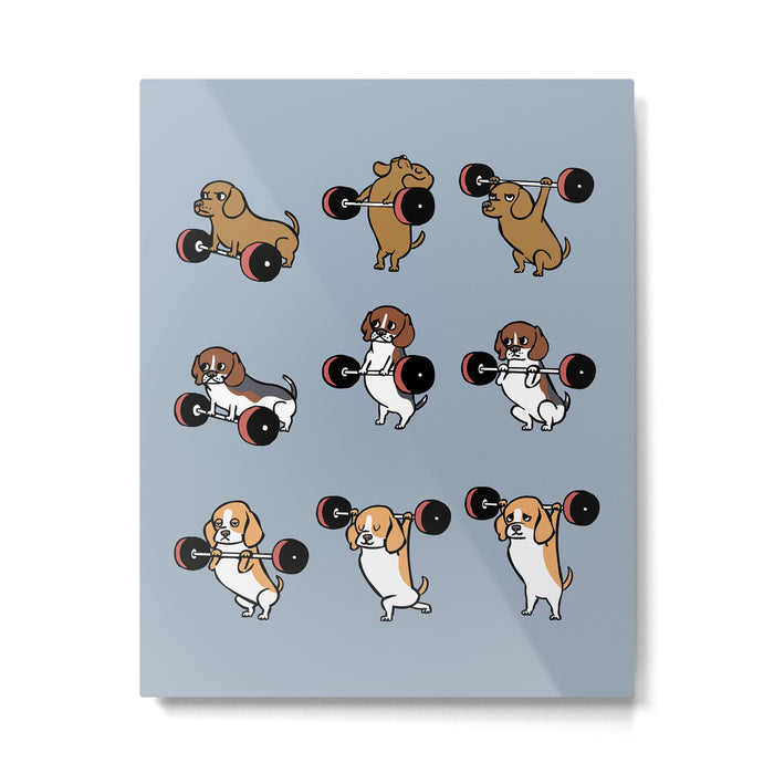 Olympic Lifting Beagles Metal Print Gallery Image 1