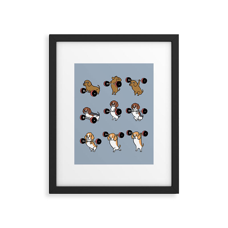 Olympic Lifting Beagles Framed Art Print Gallery Image 4