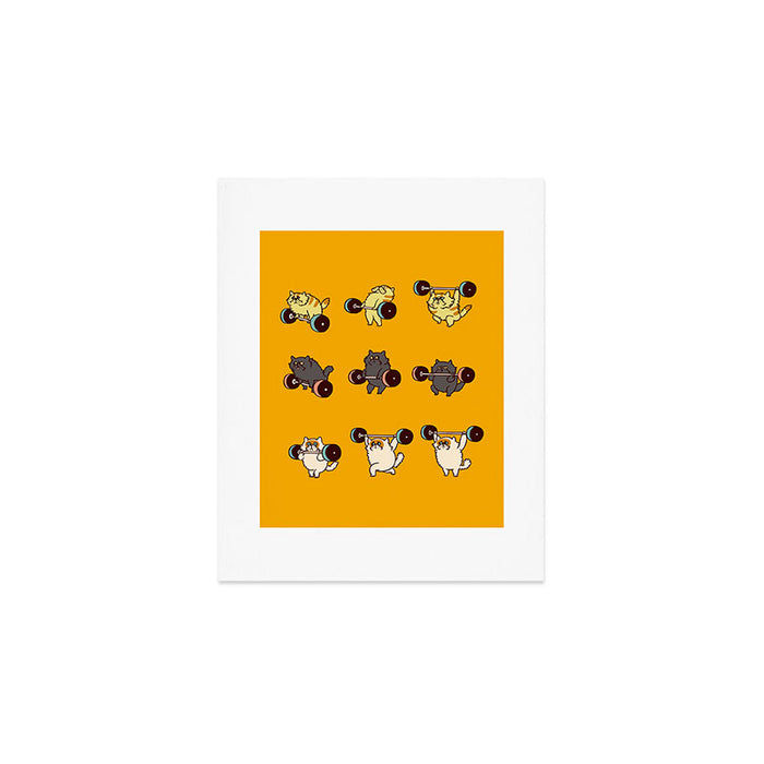 Olympic Lifting Cat Art Print Gallery Image 1