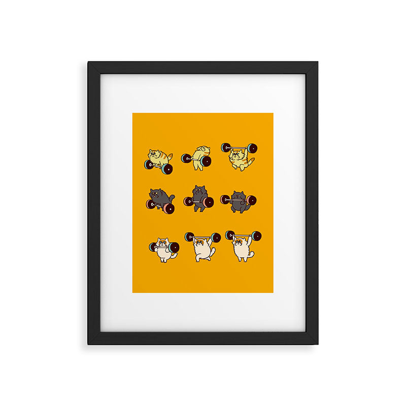 Olympic Lifting Cat Framed Art Print Gallery Image 6