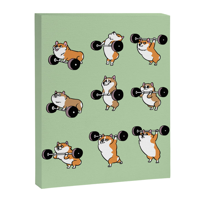 Olympic Lifting Corgi Canvas Print Gallery Image 1