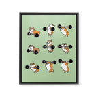 Olympic Lifting Corgi Framed Canvas Print Gallery Image 8