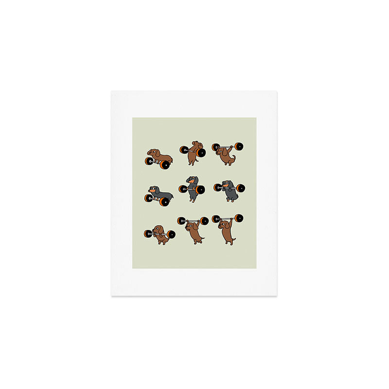 Olympic Lifting Dachshund Art Print Gallery Image 1