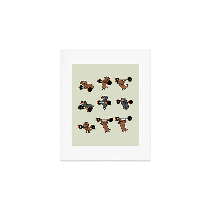 Olympic Lifting Dachshund Art Print Gallery Image 1