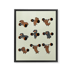 Olympic Lifting Dachshund Framed Canvas Print Gallery Image 8