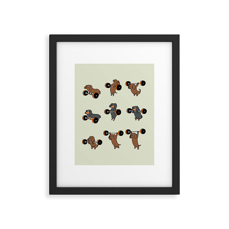 Olympic Lifting Dachshund Framed Art Print Gallery Image 6
