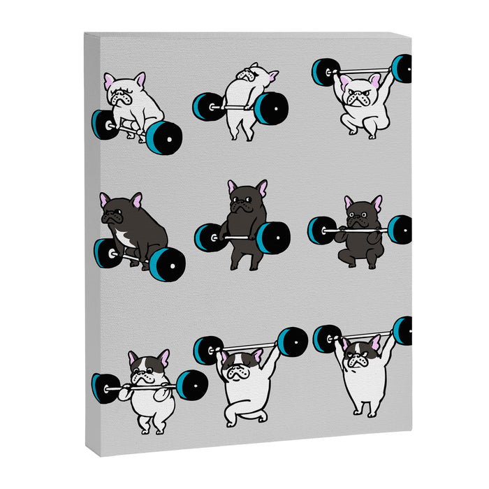 OLYMPIC LIFTING FRENCHIE Canvas Print Gallery Image 1