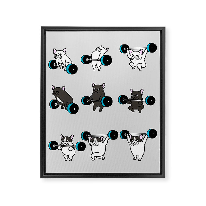 OLYMPIC LIFTING FRENCHIE Framed Canvas Print Gallery Image 6