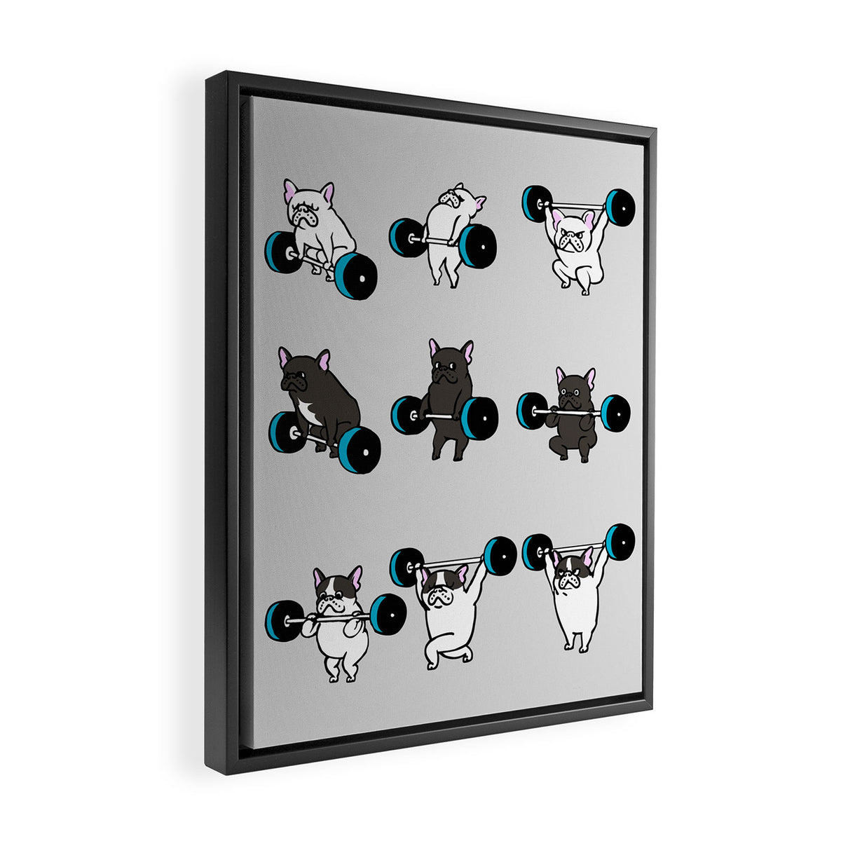 OLYMPIC LIFTING FRENCHIE Framed Canvas Print Gallery Image 2