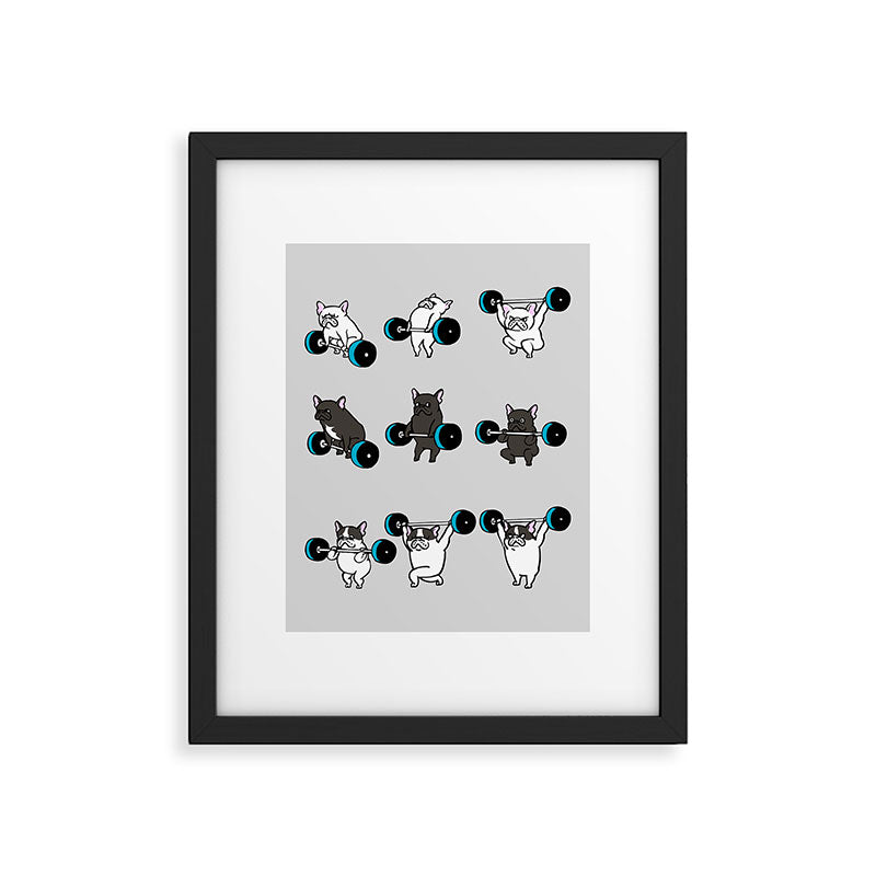 OLYMPIC LIFTING FRENCHIE Framed Art Print Gallery Image 5